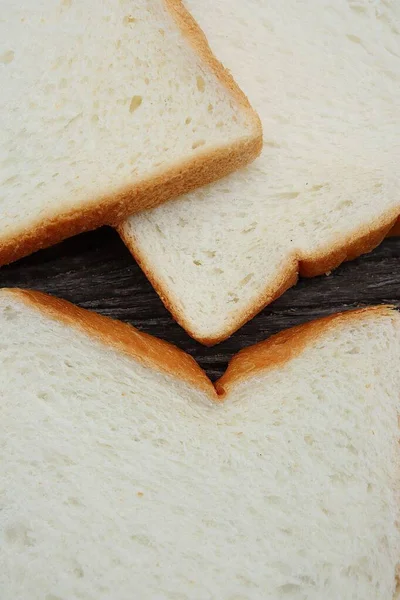 Tutup Roti Irisan Roti Putih Sarapan Makanan — Stok Foto