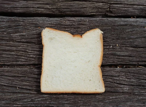 Szeletelt Fehér Kenyér Reggeli Ételének Közvetlen Közelsége — Stock Fotó