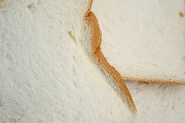 Close Pão Fatias Pão Branco Comida Pequeno Almoço — Fotografia de Stock