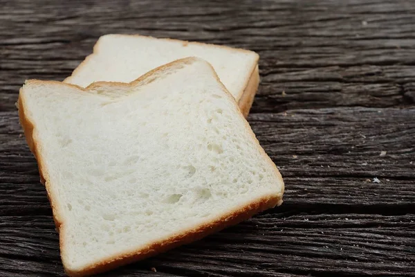 Närbild Skivade Limpa Vitt Bröd Frukost Mat — Stockfoto