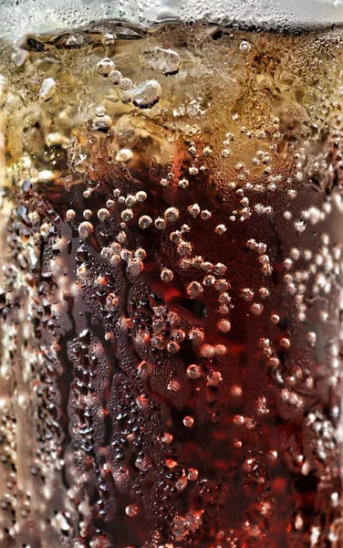 Close Cola Drink Bubble Glass — Stok fotoğraf