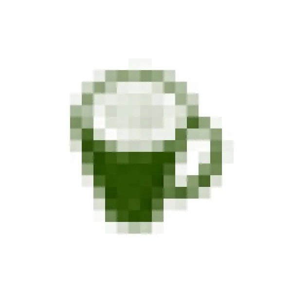 Pixel Art Thé Vert Sur Illustration Tasse Isolé — Photo