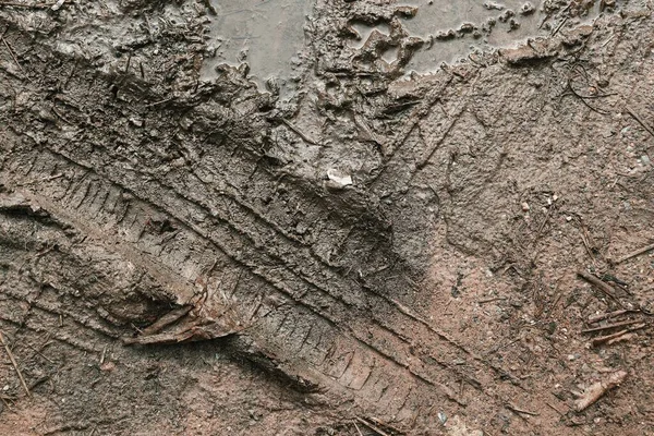 Toprak yol arkaplanı veya desen üzerindeki tekerlek izleri