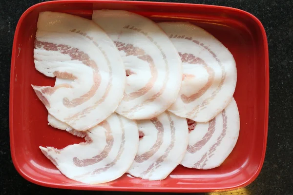 Strähniges Schweinefleisch für Sukiyaki — Stockfoto