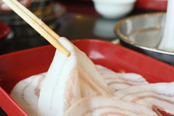 Cerdo rayado para sukiyaki —  Fotos de Stock