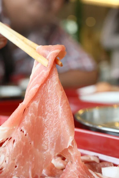 Carne di maiale per sukiyaki — Foto Stock