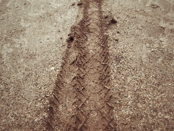 Wheel tracks on the soil. — Stock Photo, Image