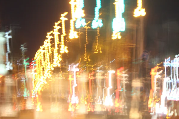 Blurred of car in city at night — Stock Photo, Image