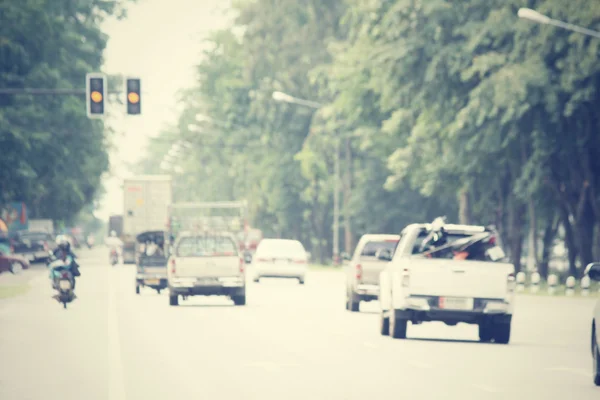 Blurred of car in city — Stock Photo, Image