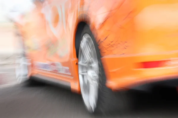 Blurred of racing car — Stock Photo, Image