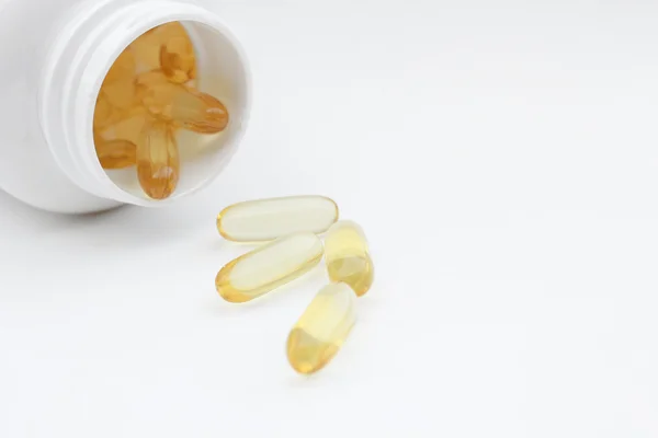 Cod liver oil capsules — Stock Photo, Image