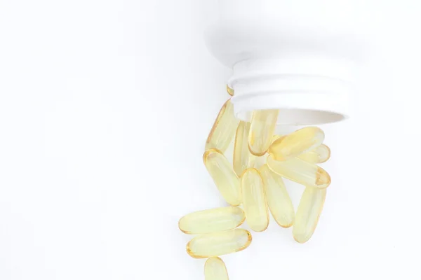 Cod liver oil capsules — Stock Photo, Image