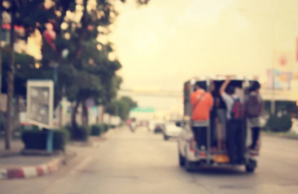 Blurred of car on road — Stock Photo, Image