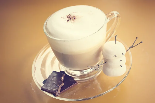 Chocolate quente com marshmallow para o Natal — Fotografia de Stock