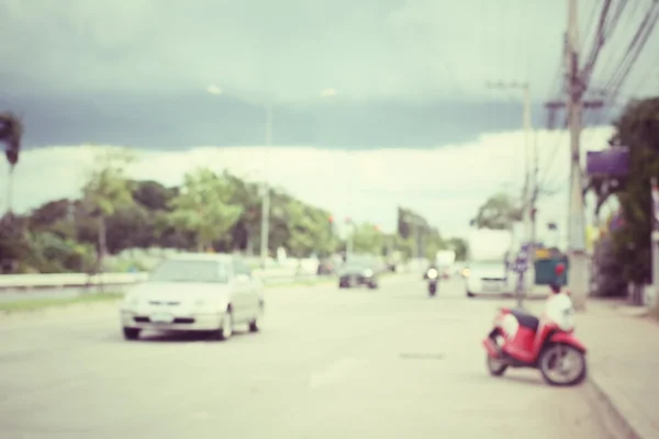 Blurred of car on road — Stock Photo, Image