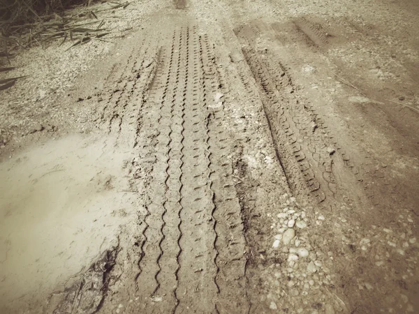 Wheel tracks on the soil. — Stock Photo, Image