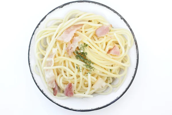 Pasta e pancetta — Foto Stock