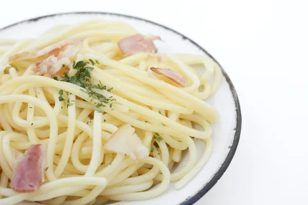 Pasta e pancetta — Foto Stock