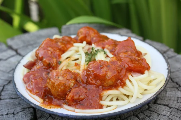 Pastas y albóndigas — Foto de Stock