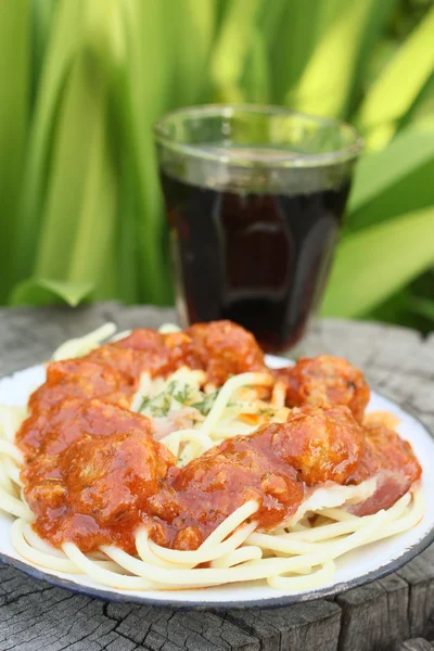 Pastas y albóndigas — Foto de Stock