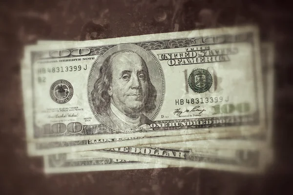 Many dollars banknotes - 100 dollar bills — Stock Photo, Image