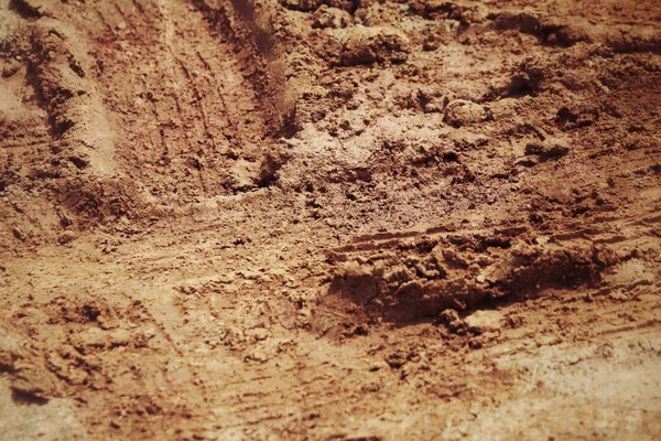 Wheel tracks on the soil. — Stock Photo, Image