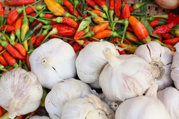 Garlic and chili — Stock Photo, Image