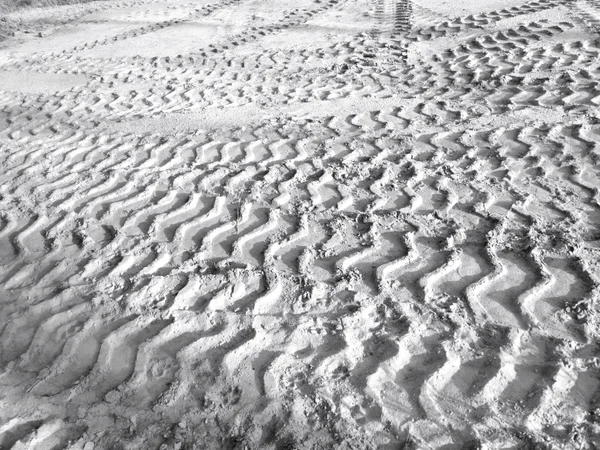 Wheel tracks on the soil. — Stock Photo, Image