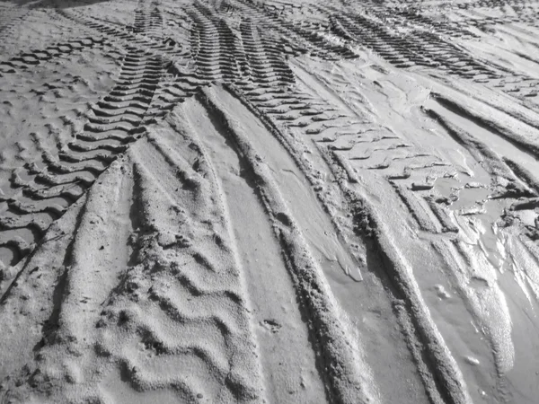 Wheel tracks on the soil. — Stock Photo, Image