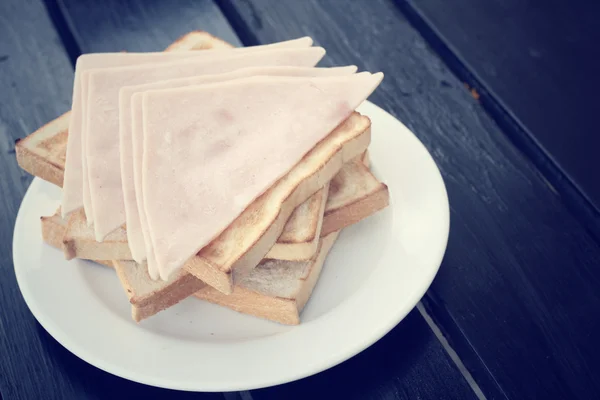 Tostado con jamón — Foto de Stock