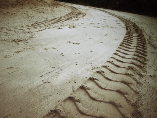 Wheel tracks on the soil. — Stock Photo, Image