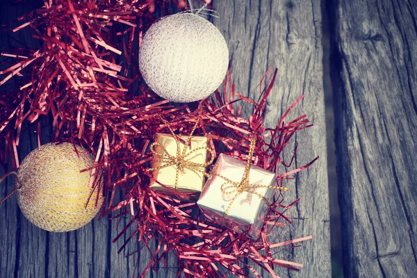 Christmas gifts with balls — Stock Photo, Image