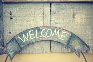 Tabela vintage içinde hoş geldiniz.