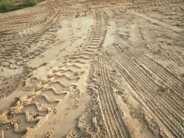 Wielsporen op de grond. — Stockfoto