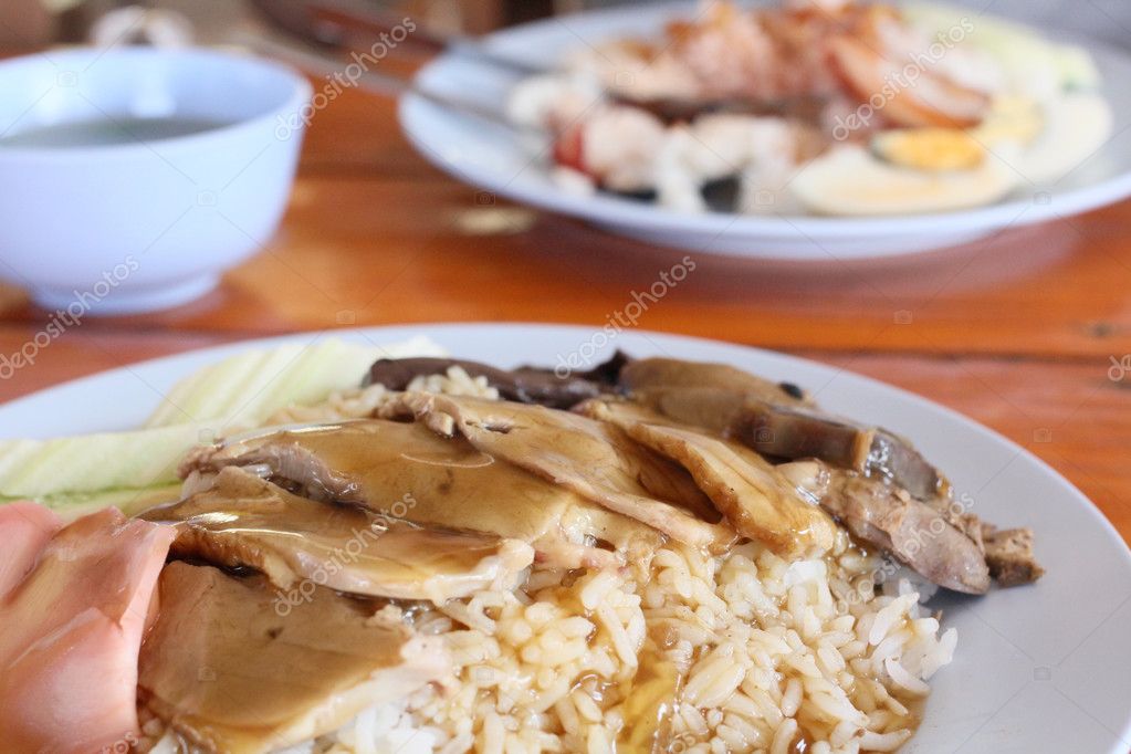 Roast duck on rice Stock Photo by ©luknaja 59163157