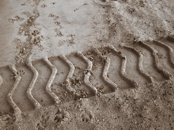 Wheel tracks on the soil. — Stock Photo, Image