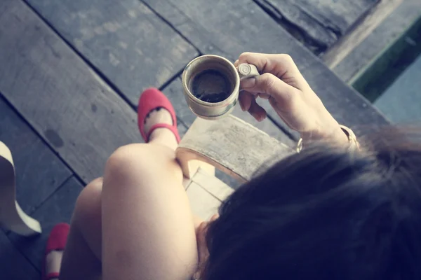 Kávézó nő — Stock Fotó