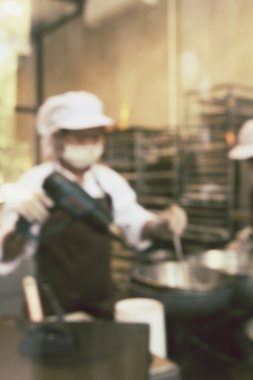 Şef fırını dükkanında yemek bulanık