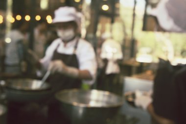 Şef fırını dükkanında yemek bulanık