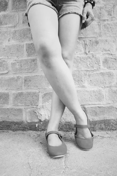 Žena nohy a boty — Stock fotografie