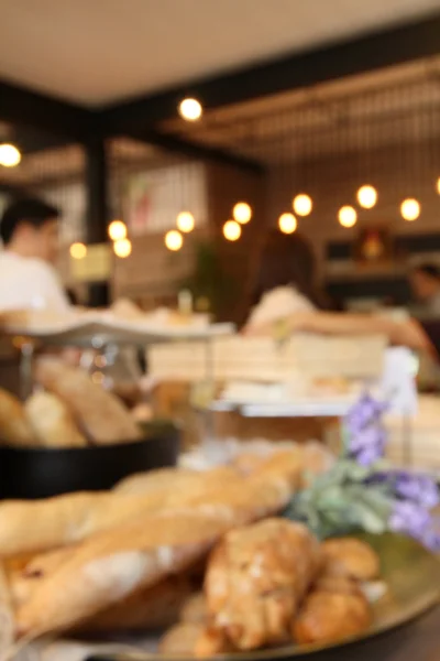 Blurred of fresh bread at bakery shop — Stock Photo, Image