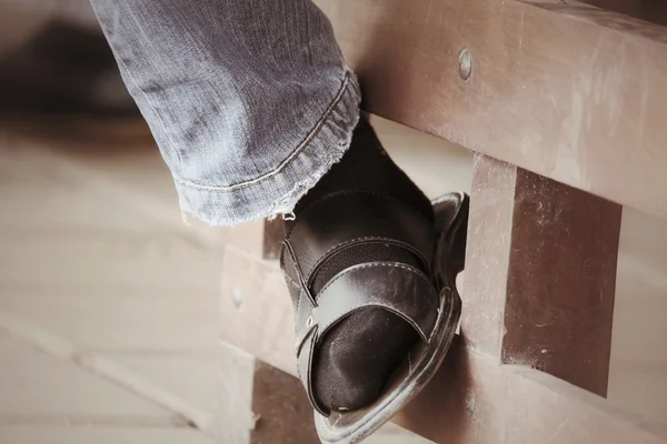 Leg and shoe — Stock Photo, Image