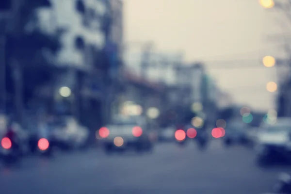 Blurred of car in city at night