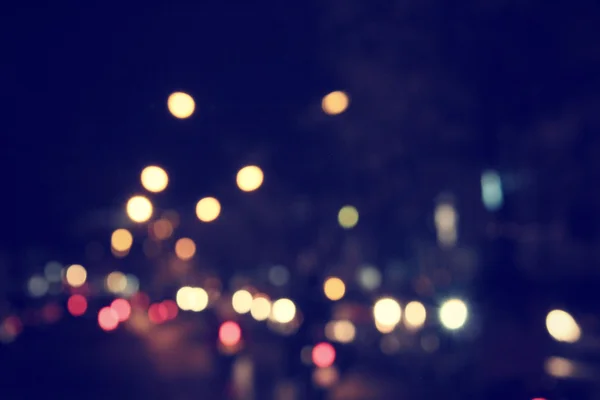 Blurred of car in city at night — Stock Photo, Image