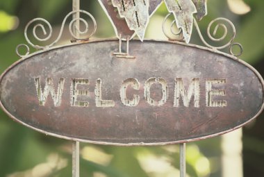 Vintage hoş geldiniz tabela