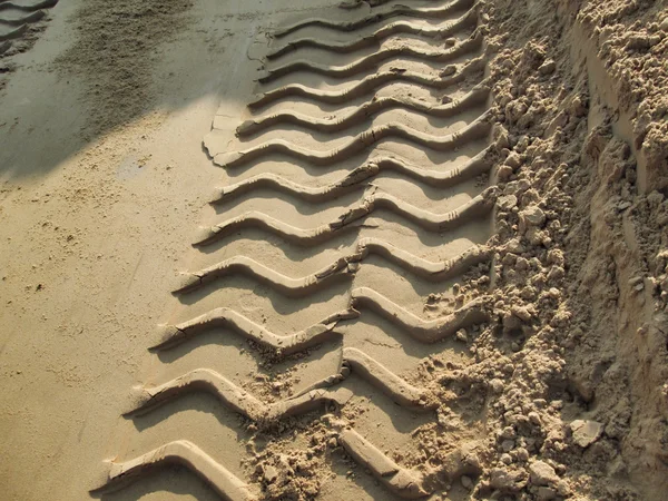 Wheel tracks on the soil. — Stock Photo, Image