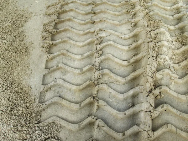 Wheel tracks on the soil. — Stock Photo, Image