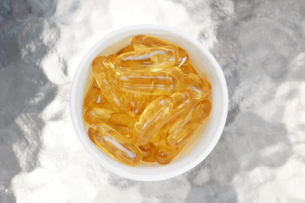 Cod liver oil capsules — Stock Photo, Image