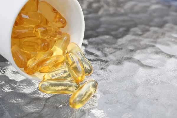 Cod liver oil capsules — Stock Photo, Image