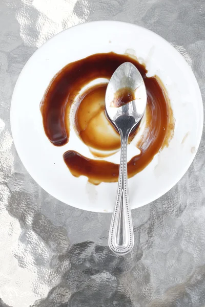 Stain of coffee with tea spoon — Stock Photo, Image